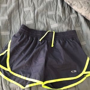 Grey and Yellow Active shorts
